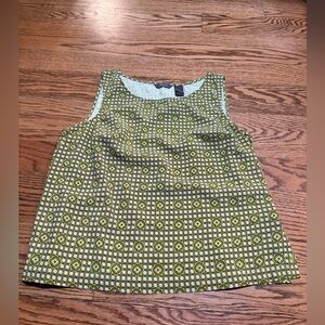 Green Patterned Sleeveless Top